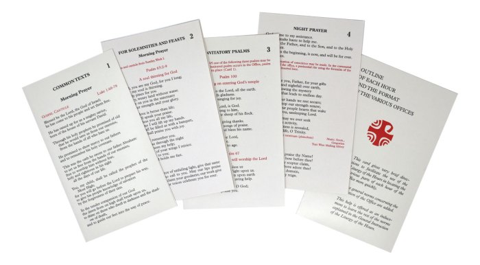 Liturgy of the hours cheat sheet