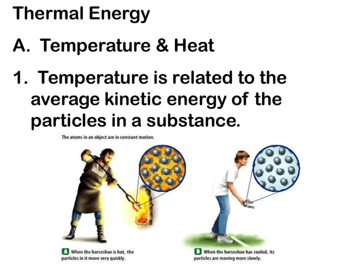 Kinetic and thermal energy quick check