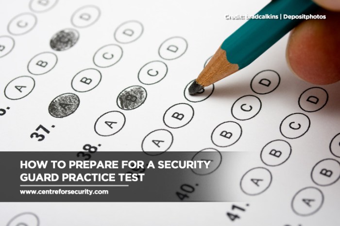 Unarmed security guard practice test