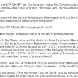 Photosynthesis lab gizmo answer key