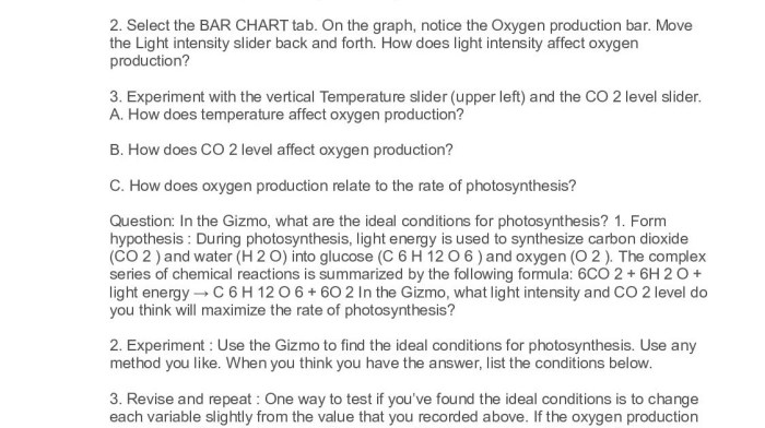 Photosynthesis lab gizmo answer key