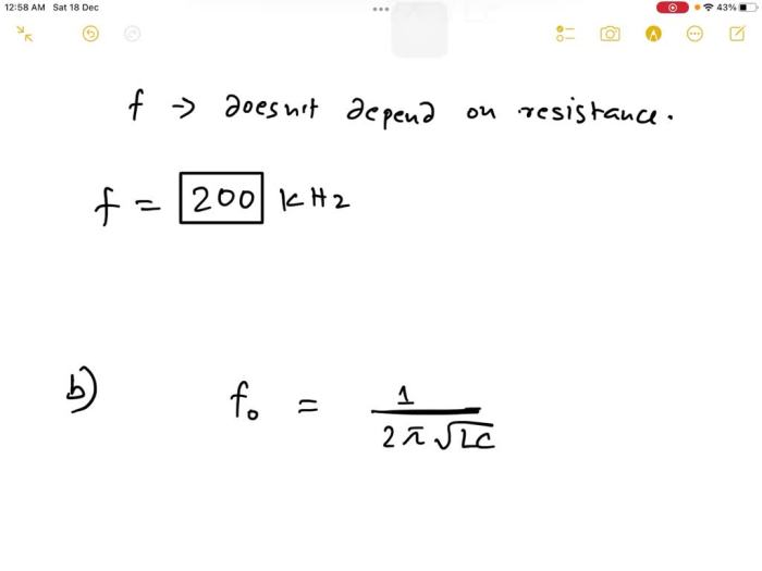 A series rlc circuit has a 200 khz resonance frequency