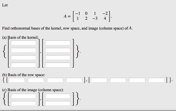 Find an orthonormal basis of the row space of a