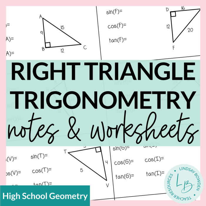 Right triangle trigonometry escape room answer key